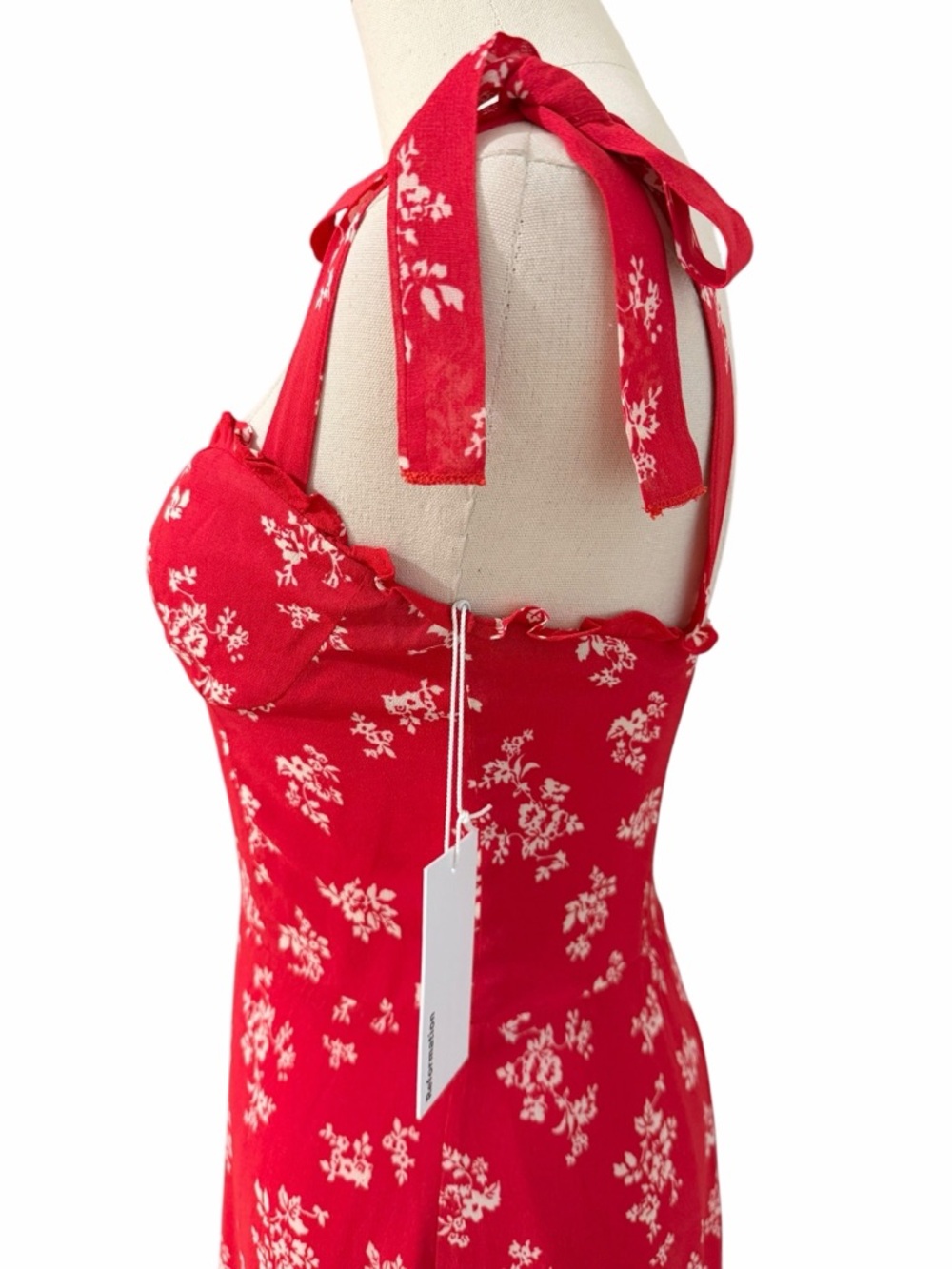 Reformation Nikita Dress in Summer Red Floral Size 8 NWT - Picture 7 of 11